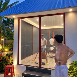 Alternative view of Cửa Kéo Chống Muỗi Dạng Lùa Cho Cửa Chính [Màu Vân Gỗ] VN01