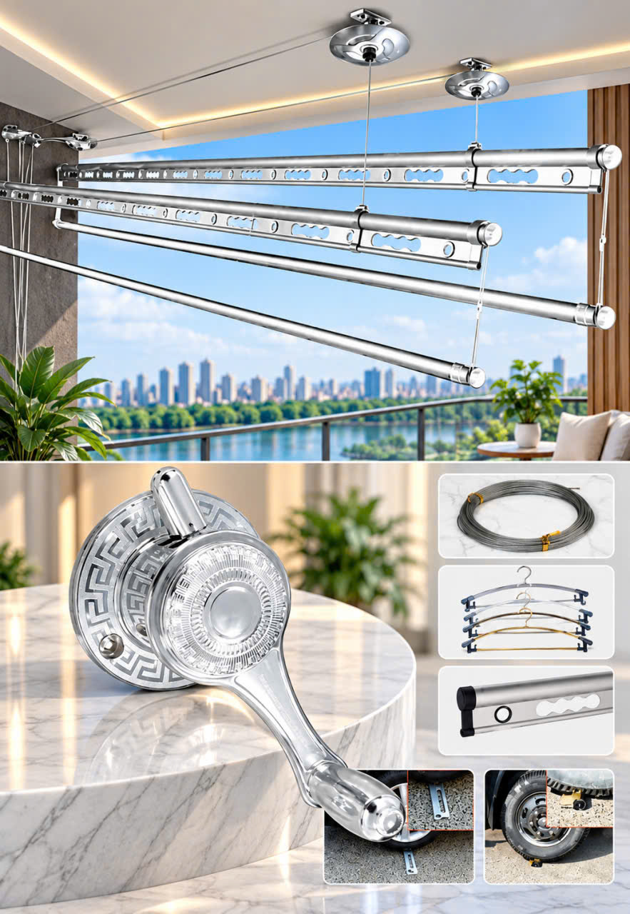 Giàn phơi 4 thanh nhập khẩu Korea AU27 1 Giàn phơi 4 thanh nhập khẩu Korea AU27