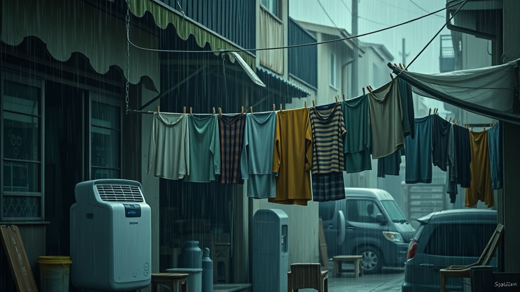 Mưa dầm ẩm ướt - Thách thức và giải pháp giữ gìn quần áo khô ráo trong mùa mưa dài Mưa dầm ẩm ướt - Thách thức và giải pháp giữ gìn quần áo khô ráo trong mùa mưa dài